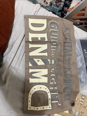 Kapital Beige Denim Graphic Messenger Bag
